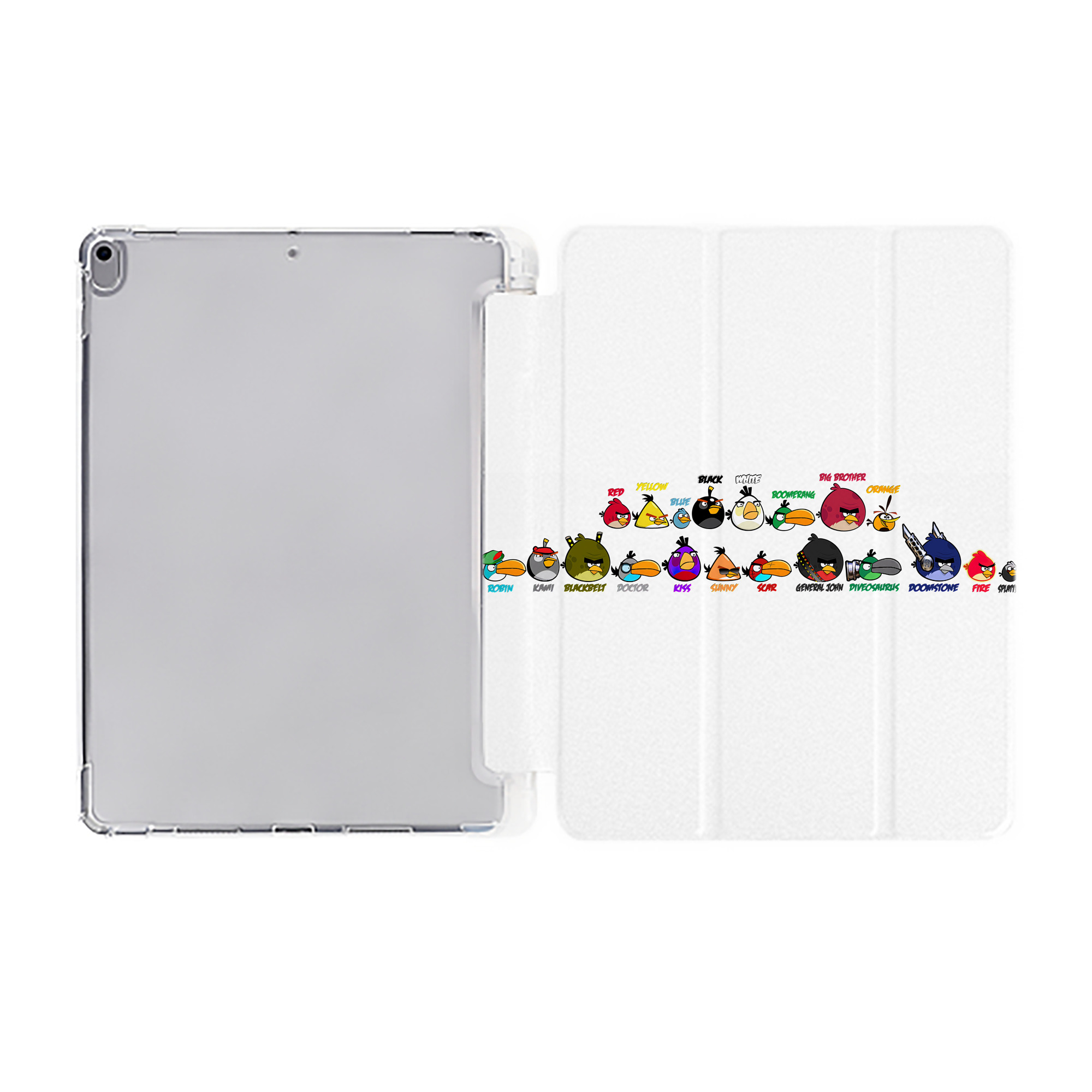 （画像用） Angry Birds アングリーバード IPad ケース ペン収納付き 三つ折りスタンド PUレザー×シリコン 対応機種9.5/10.5/10.9インチ